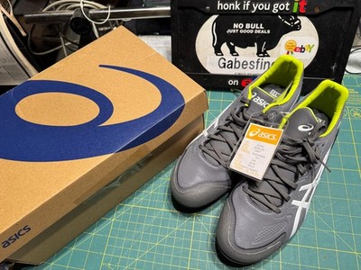 ASICS Men s Baseball Metal Cleats Gray Neon Green New Size 8.5 Sales Sample
