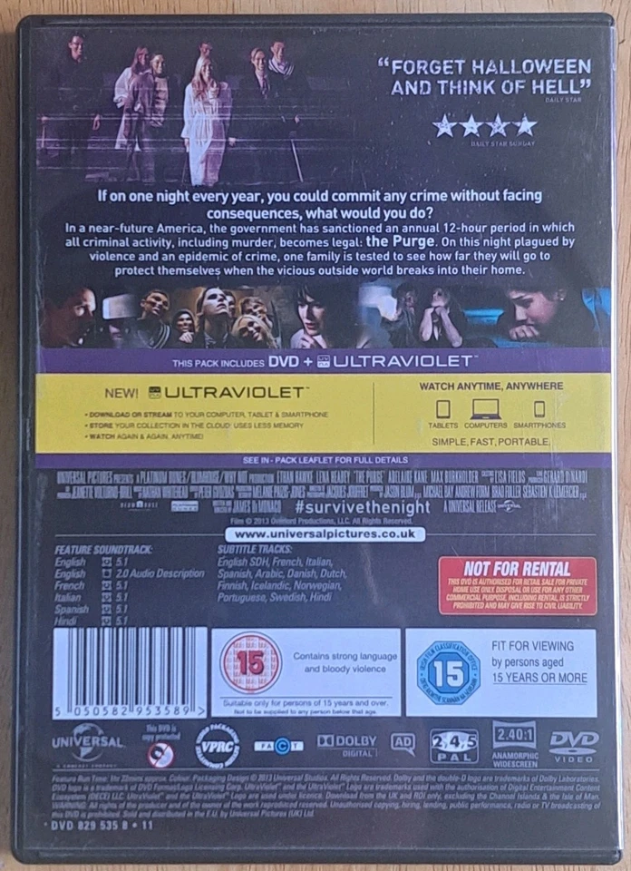 The Purge (DVD, 2013) - Image 2 of 2