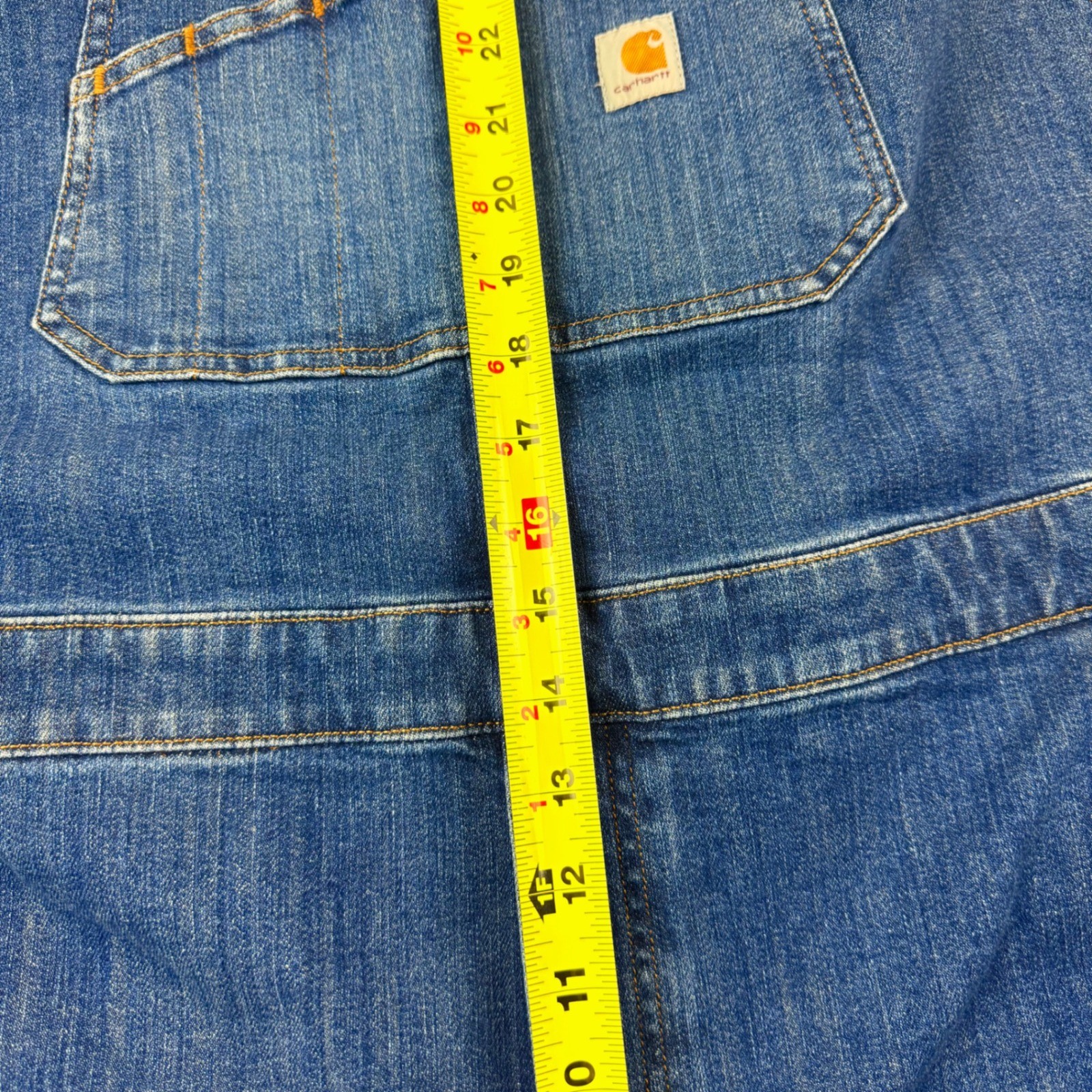 Carhartt Women's Rugged Flex Denim Bib Overalls 3X 24-26 Short Relaxed Blue NWT thumbnail 12