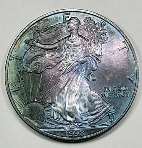 1998 American Silver Eagle - 1 Troy oz .999 -Toned - BU