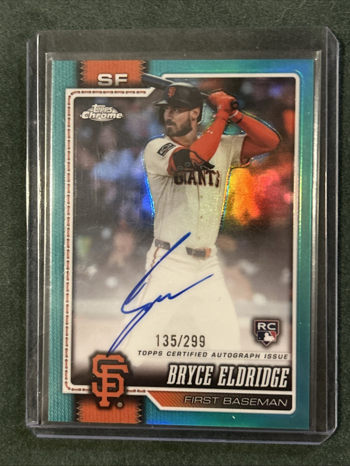 2026 Topps Chrome Bryce Eldridge #RA-BE Rookie Auto Aqua Refractor /199 RC
