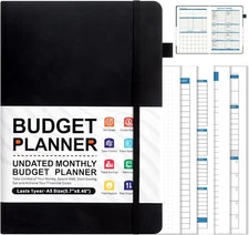 Budget Planner Book, Undated Monthly Budget Book & Expense Tracker Notebook, 12-