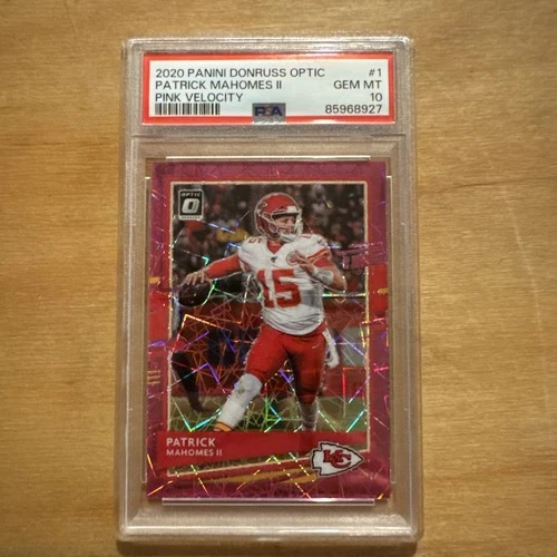 2020 Panini Donruss Optic Patrick Mahomes II #1 Pink Velocity Prizm /79 PSA 10