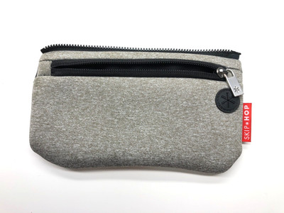 Skip Hop Case Pouch Bag Gray Unisex Zip Handle 7.5''x4.5''