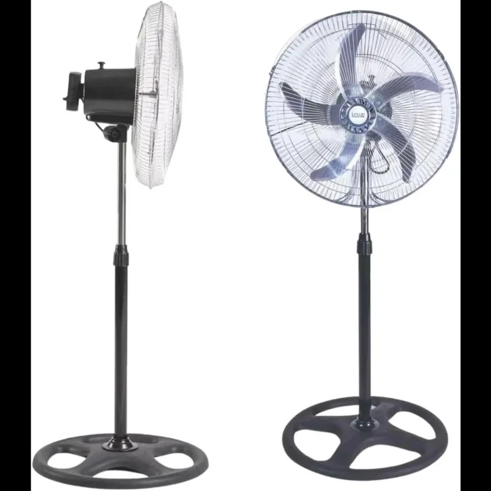 Ventilatore a piantana 50cm - 3 Velocità - Altezza Regolabile - Argento - Immagine 4 di 4