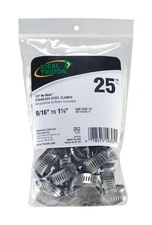 Ideal 6712550 Stainless Steel Hy Gear SAE 12 Silver Hose Clamp 9/16 to 1-1/4 in.