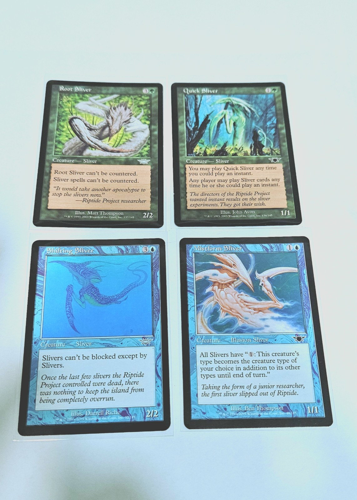 Magic The Gathering 4 Cards NM Root Quick Shifting Mistform Sliver Legions MTG