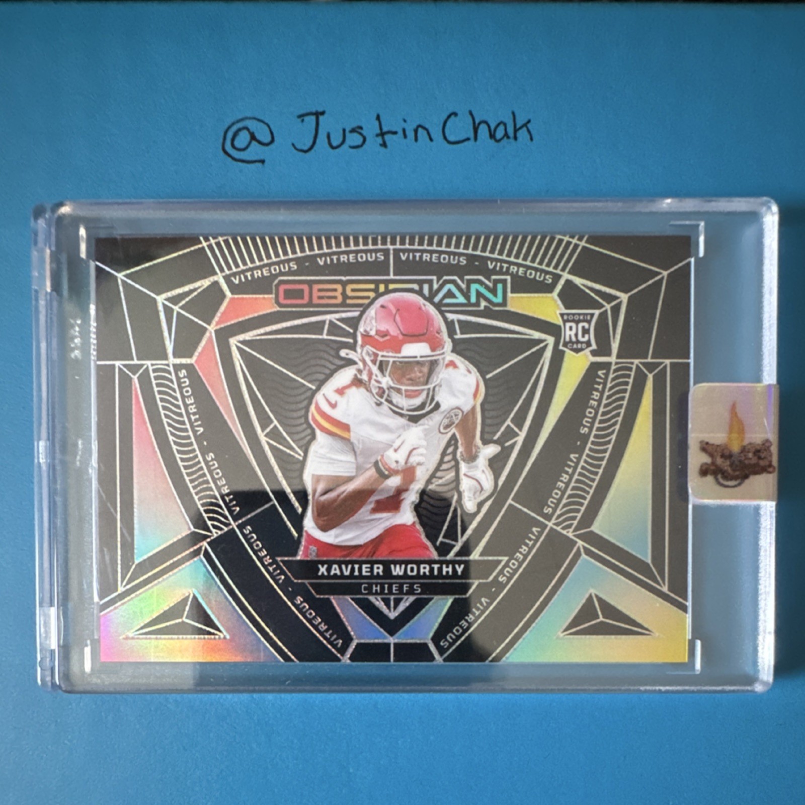 Panini 2024 Obsidian Xavier Worthy Vitreous #7 Rookie Insert Chiefs NFL