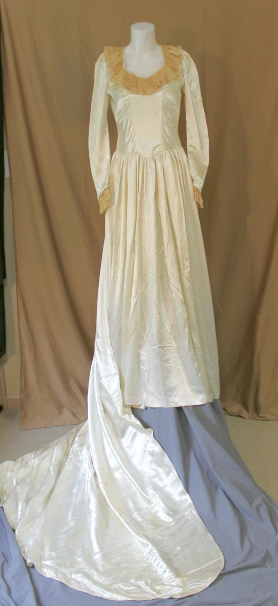 ebay vintage lace wedding dress Lace White Vintage Wedding Dresses & Veils for Women for sale