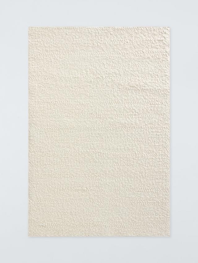 John Lewis Merino Wool Rich Boucle Indoor Rug - White - L240 x W170cm (Wear)