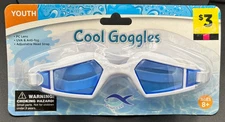 SwimGear Youth Cool Goggles White Frame with Blue Pink Purple Lens Ages 8+