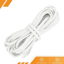 Flat Leather Cord 5.5 Yard 5mm Leather String Strips for DIY Craft Pure White