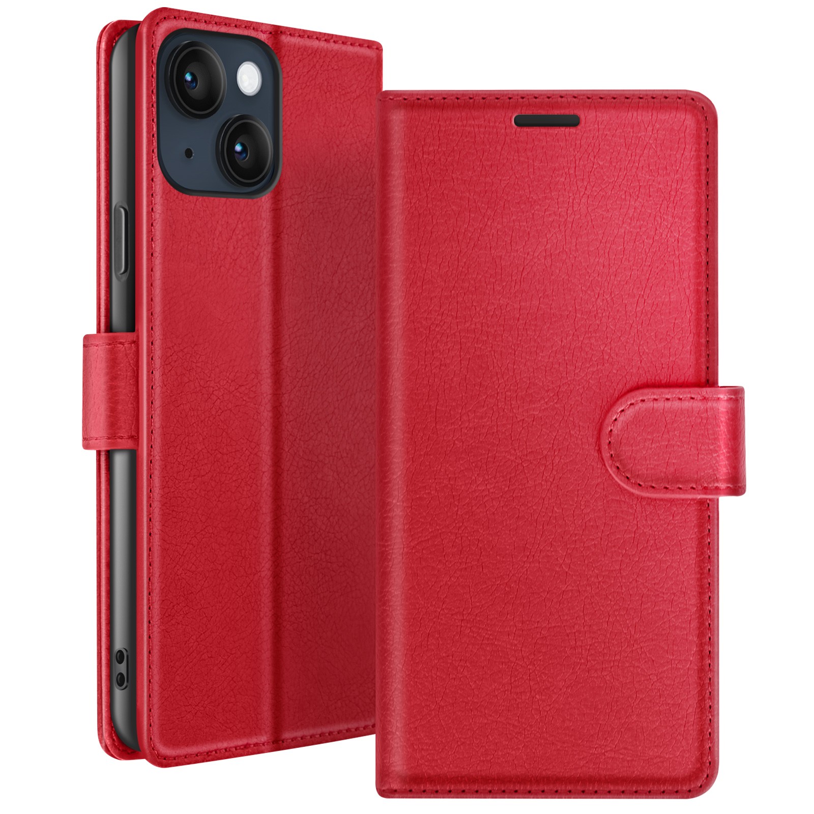 Marre d'égarer vos cartes ? Coque portefeuille iPhone 14 rouge Zanaé avec support intégré