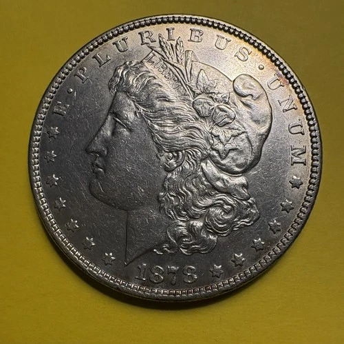1878 7/8 TF  Strong, Morgan Dollar,  AU Silver $1 , Old Cleaning, Great Coin