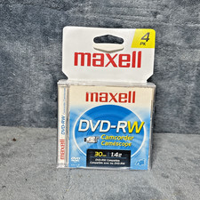 NEW Sealed Maxell DVD-RW 4-pack Camcorder 30 min  1.4 GB 