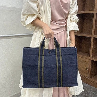 Hermes Furuto MM Navy Laptop Aufbewahrung Pendler Tasche Luxus Zertifizierung [U]