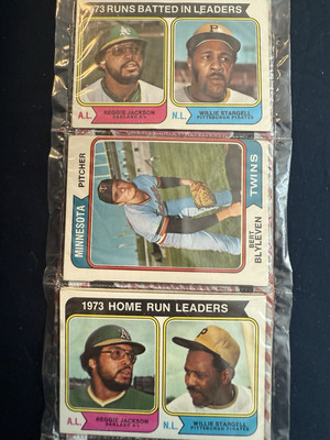 1974 Topps Holiday Rack Pack HOFers Reggie Jackson, Willie Stargell. B. Blyleven