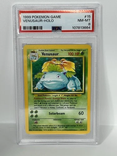 Venusaur 015/102 Base Set Holo PSA 8