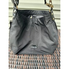Kate Spade New York Stevie Baby Bag Black Nylon Patent Leather Diaper Bag Hobo