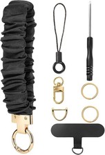 Scrunchie Keychain Wristlet Stretchy Key Chain Wrist Lanyard Strap Bracelet for