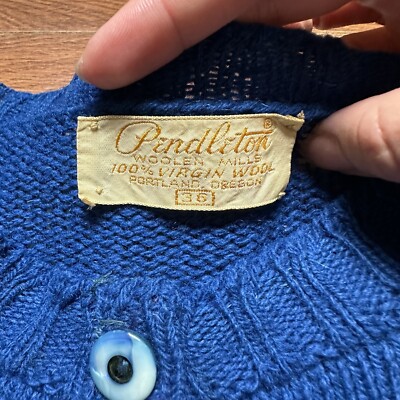 Vintage Pendleton 100% Virgin Wool Cardigan 36 Button Up Sweater