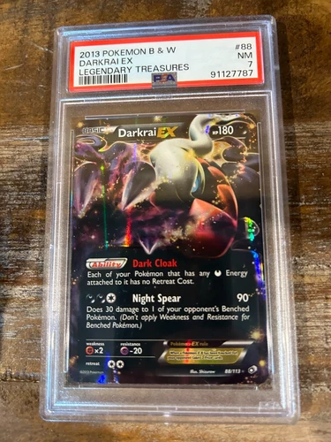 POKEMON 2013 B & W Legendary Treasures DARKRAI EX #88 PSA 7 RARE