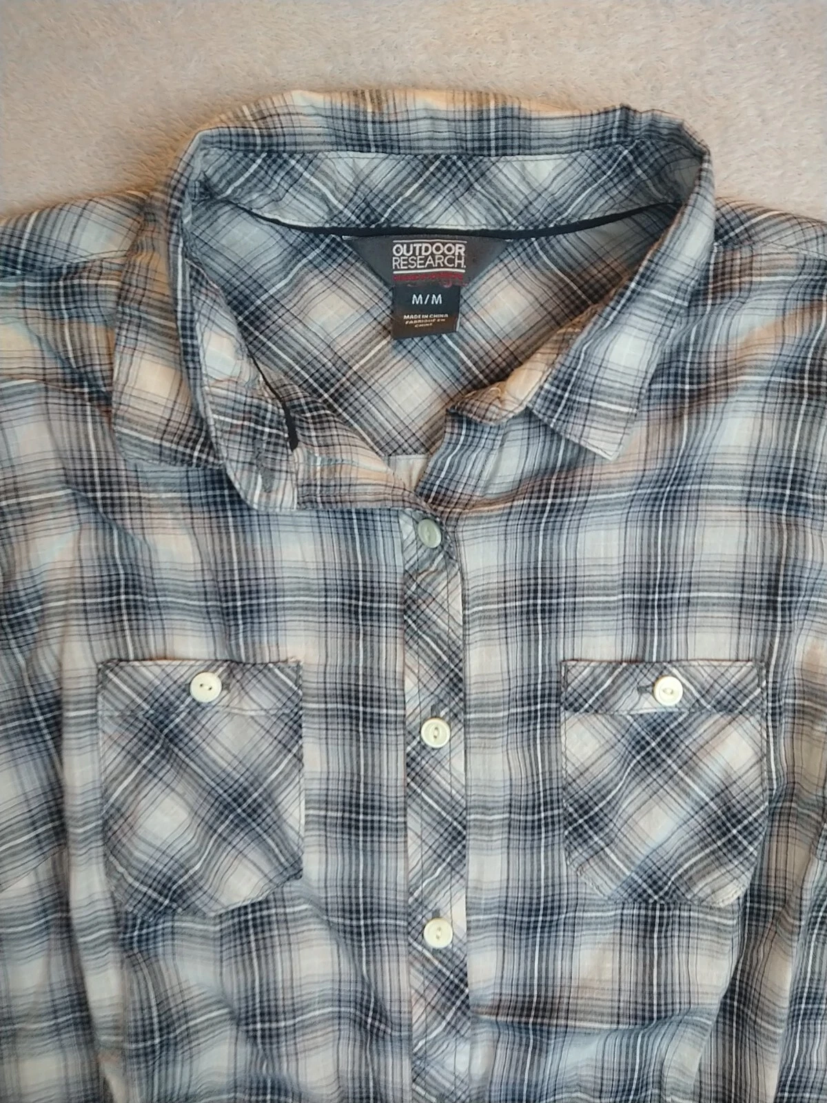 outdoor-research cierra flannel long sleeve roll tab cotton shirt