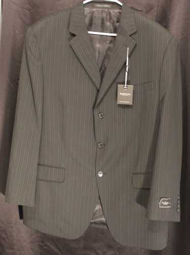 Van Heusen Mens Sport Coat 46r Gray Stripe Blazer Suit Jacket. Nwt - Picture 1 of 9