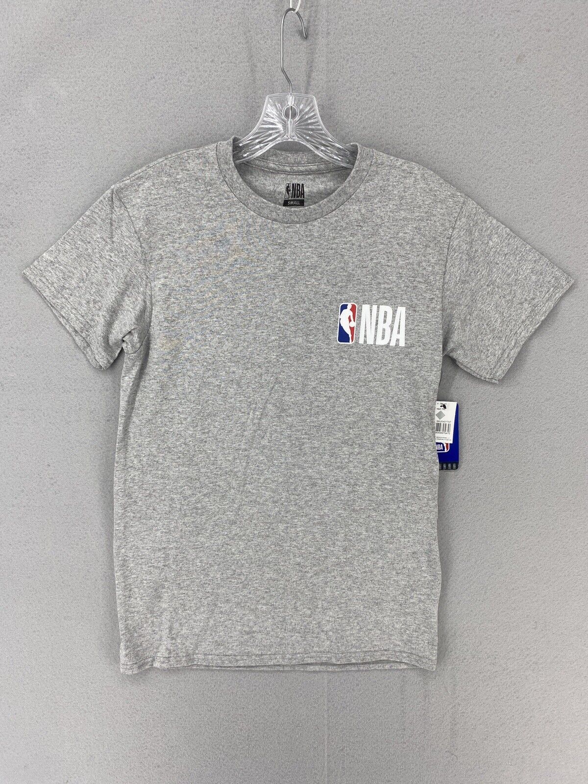 NBA T-Shirt Mens Size Small Gray Original Logo Short Sleeve Tee Basketball