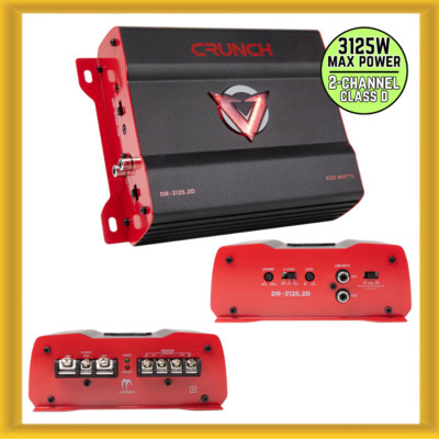 Crunch DR-3125.2D V-Drive 3125W Max Power 2 Channel Car Amplifier Class D New