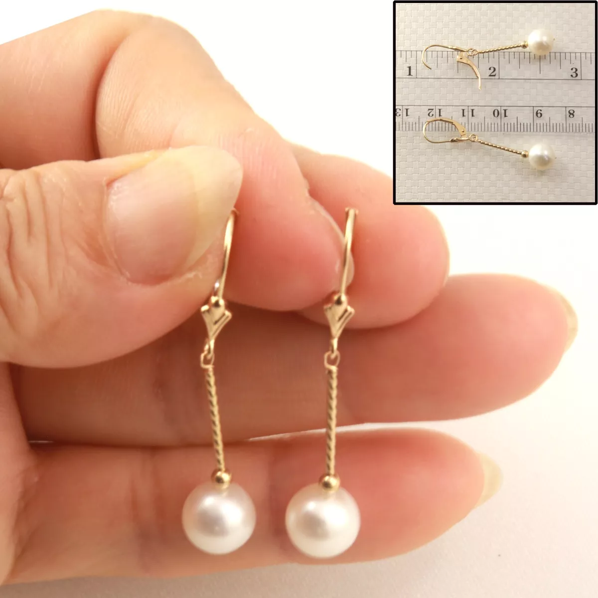 Cultured pearl earrings 14k white gold deals