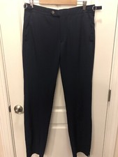 Elevee Golf Custom Pants Flat Front Navy Blue Men's Size 33.5 X 34.5 Made In USA