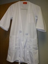 LAB COAT, TIE BACK, INSIDE POCKET, RN26118, WHITE, SMALL