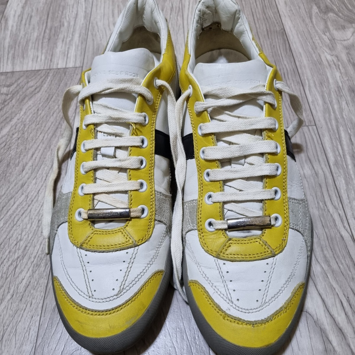 Christian Dior Homme Shoes Mens Low Cut White and Yellow Christian Dior Homme Shoes Mens Low Cut White and Yellow