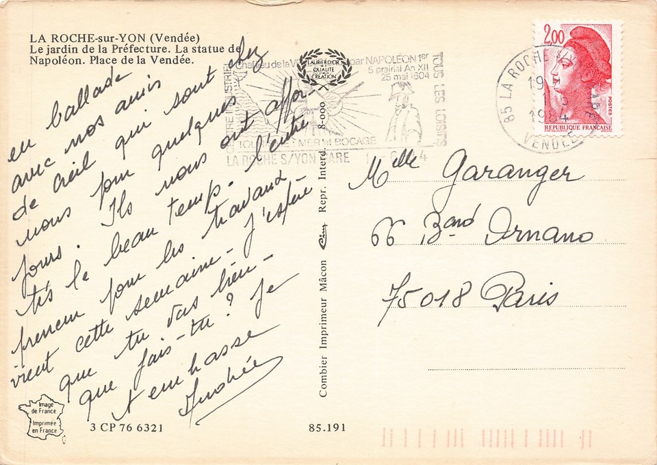 85 LA ROCHE SUR YON LE JARDIN DE LA PREFECTURE eBay