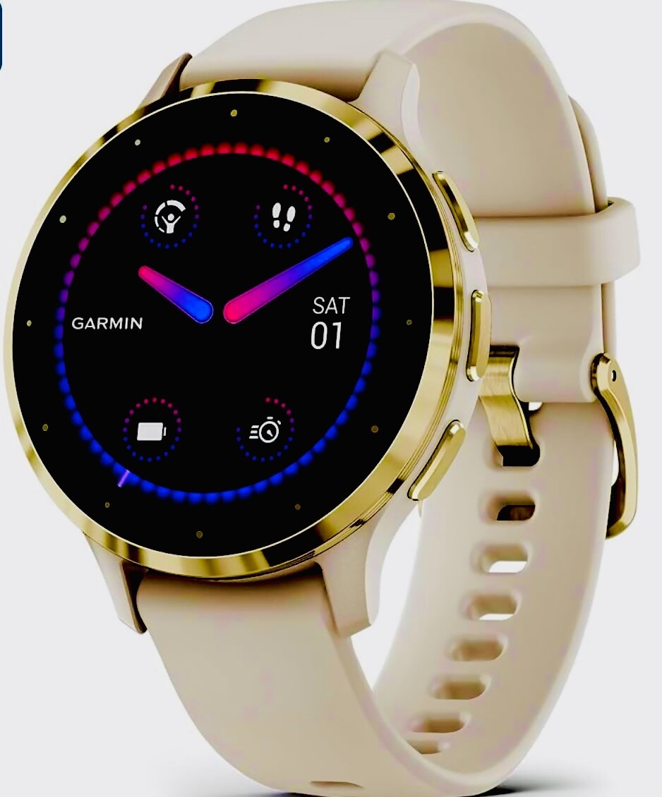 Custom 24k Gold Plated Garmin Venu GPS Smartwatch AMOLED Display