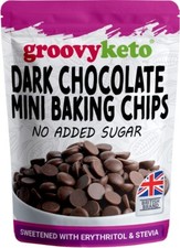 Groovy Keto Dark Chocolate Mini Chips with Stevia Erythritol No Sugar - 210g