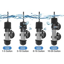 hygger Aquarium Heater Submersible Marine Tropical Fish Tank Adjustable 10W-100W