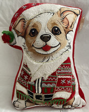 Dog In Santa Suit Shaped Decorative Christmas Throw Pillow Holiday Decor