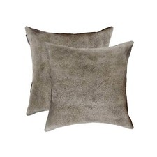 18 X 18 X 5 Gray Cowhide - Pillow 2-Pack