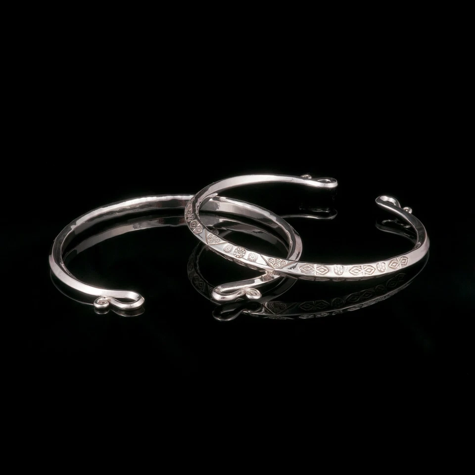 Echt 925 Silber Armreif Armspange Wikinger Kelten Damen Schmuck Armband offen - Bild 3 von 4