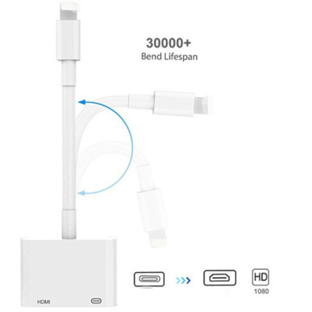 Lightning to HDMI Digital TV AV Adapter 1080P HDMI Cables For Apple iPad  iPhone