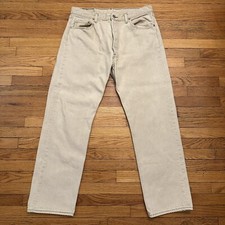 Vintage Levi’s 501 Tan Denim Jeans Size 36x30 Men Made In USA
