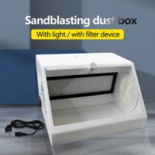 Dental Lab LED Sandblasting Dust-proof Case Dust Collector Vacuum Extractor Box