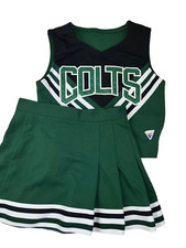 COLTS Child Cheerleader Uniform Outfit Costume Girls Small Top 26" Skirt 20