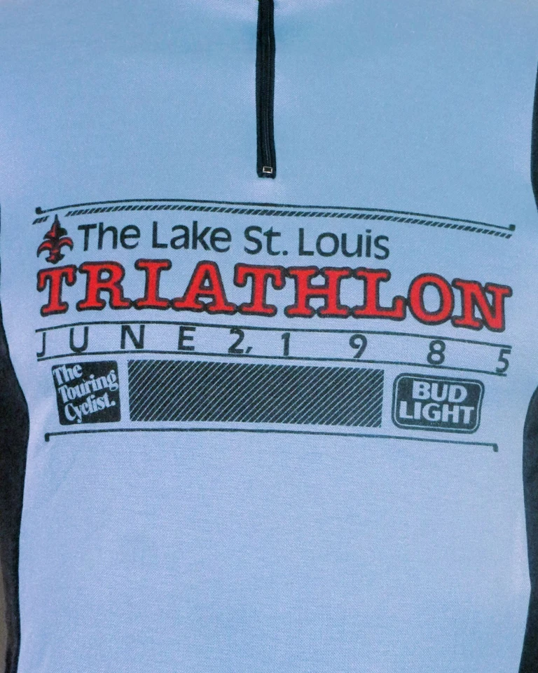 vintage 80s Bellwether Bud Light 1985 St. Louis Triathlon Cycling Jersey USA M - Image 2 of 4