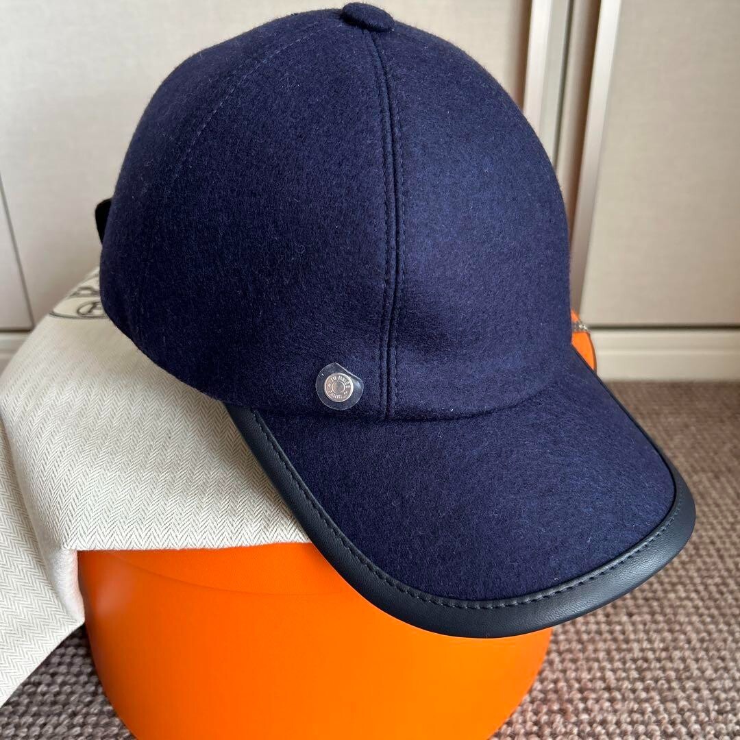 未使用品 HERMES SERENA キャンバス セレナ キャップ ネイビー56