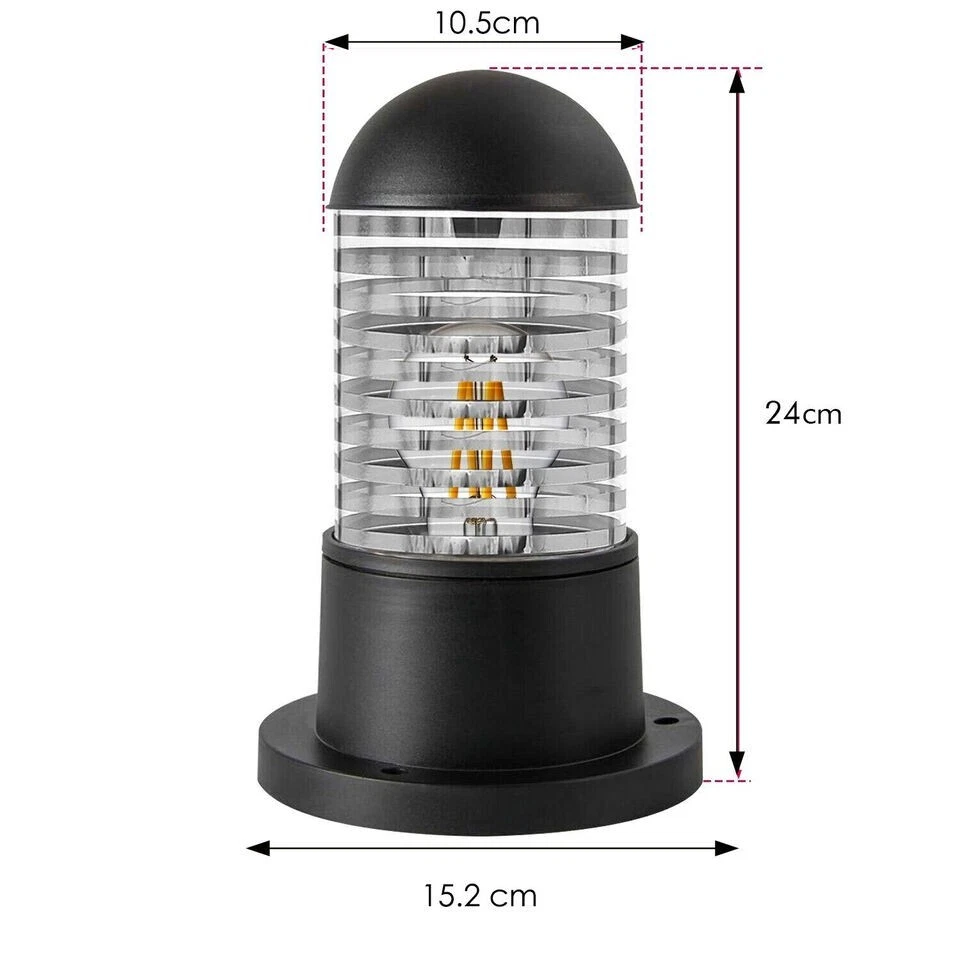 Outdoor Waterproof LED Pillar Light Garden Bollard Driveway Lamp Post Lighting - Image 4 of 4