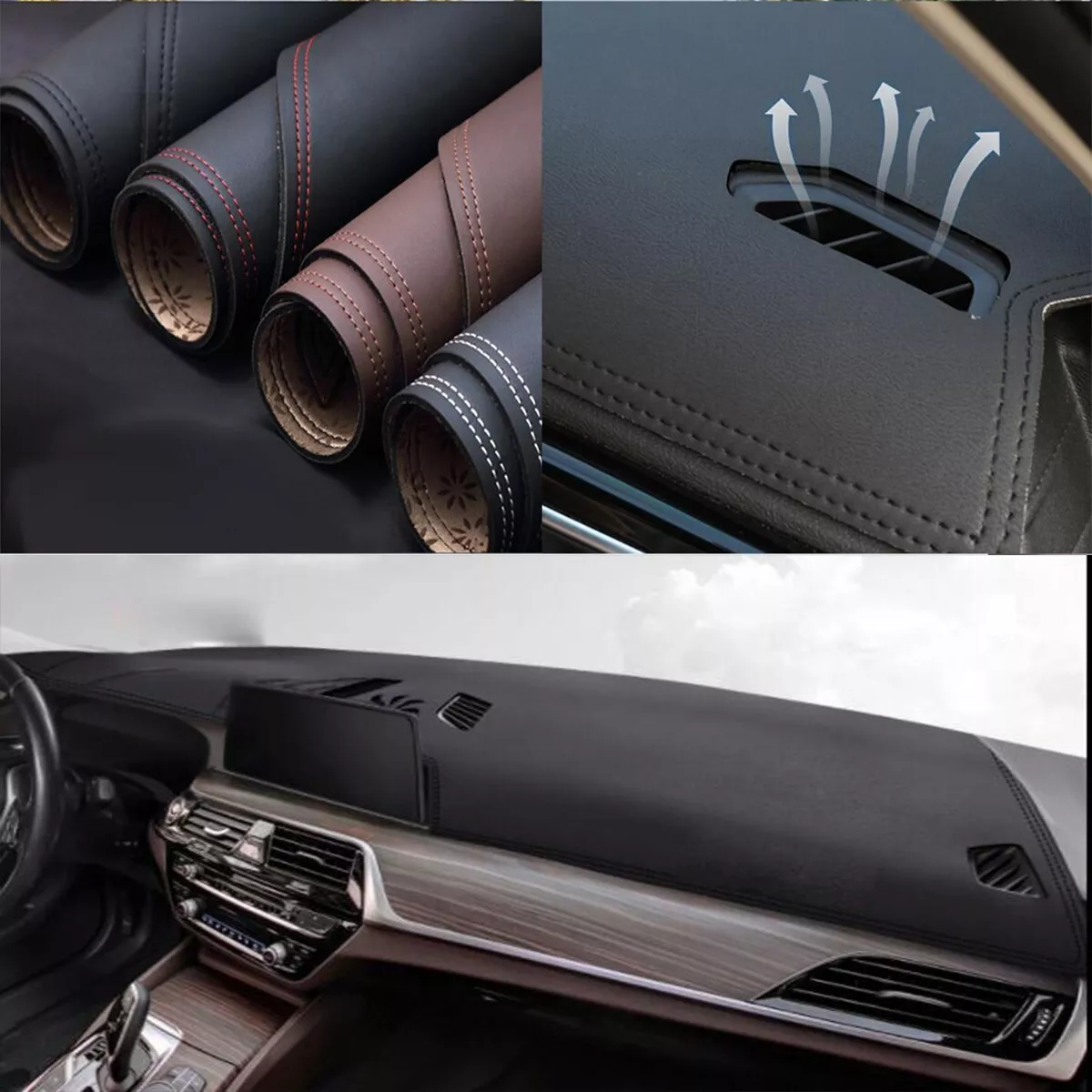 Leather Dash Mat Dashboard Cover Dashmat Interior Pad For BMW 5 Series  2017-2024