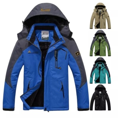Herren Winterjacke Warm Fleece Trekking Jacken Mäntel Winddicht Outdoor Outwear